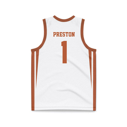 Texas - NCAA Women's Basketball : Bryanna Preston - White Basketball Jersey-1