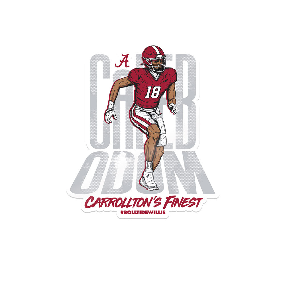 Alabama - NCAA Football :  Caleb Odom  x Roll Tide Willie -  Sticker Individual Caricature