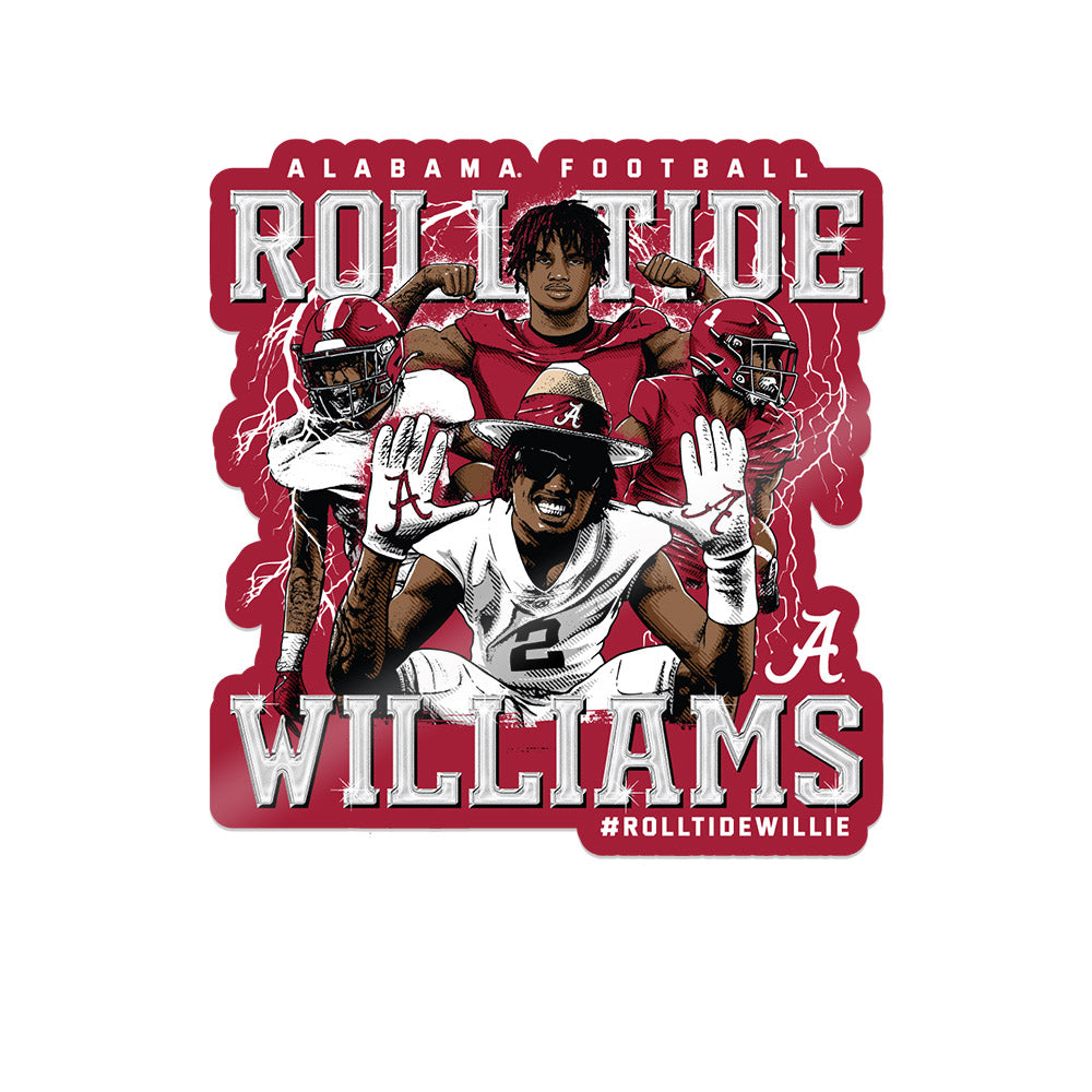 Alabama - NCAA Football :  Ryan Williams  x Roll Tide Willie -  Sticker Individual Caricature