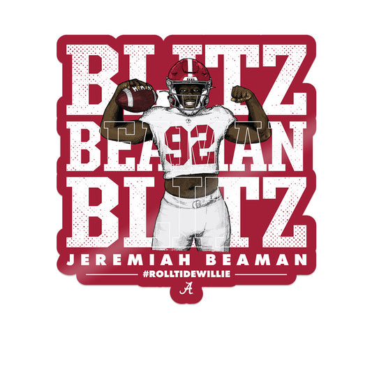 Alabama - NCAA Football :  Jeremiah Beaman  x Roll Tide Willie -  Sticker Individual Caricature