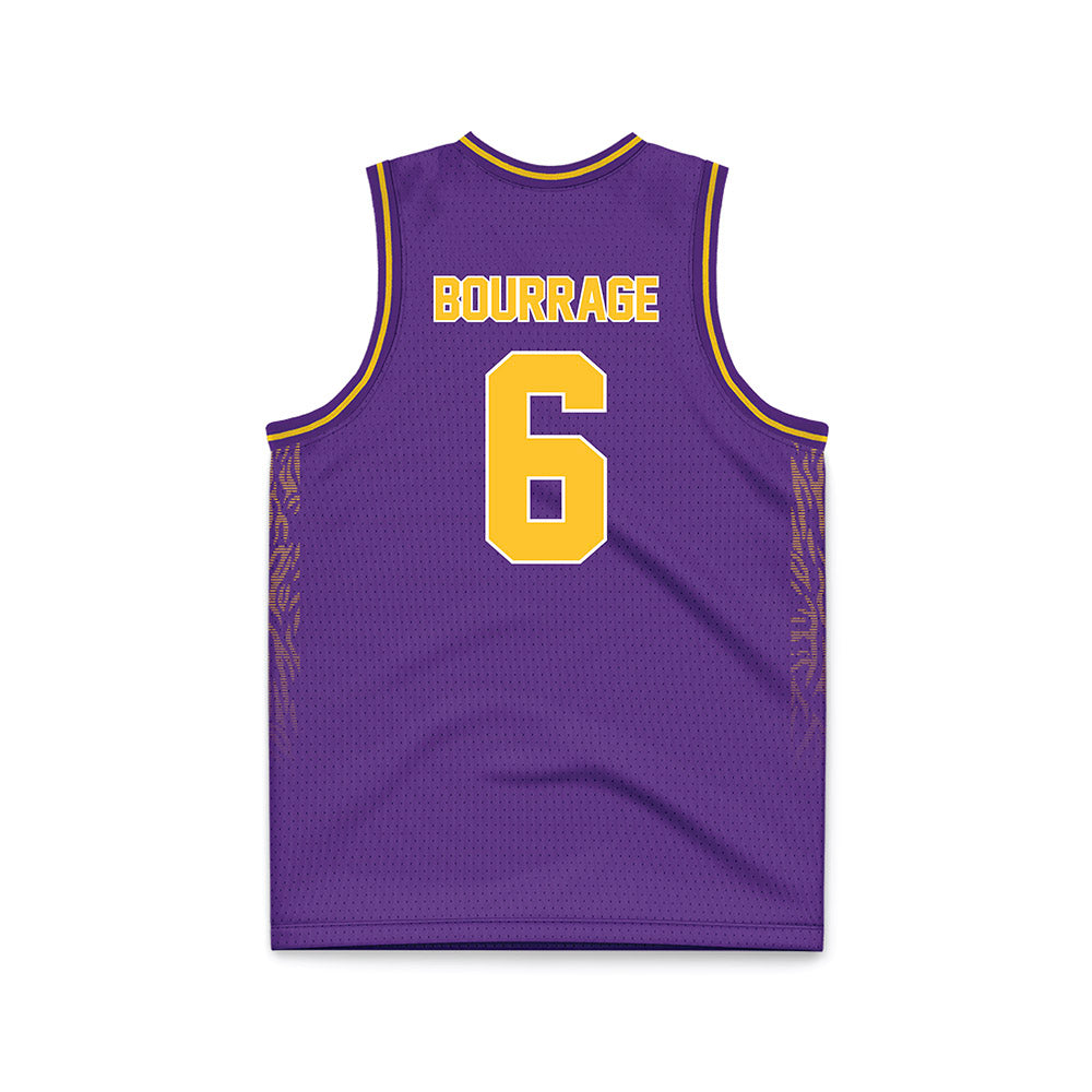 LSU - NCAA Women's Basketball : Divine Bourrage - Purple Basketball Jersey-1