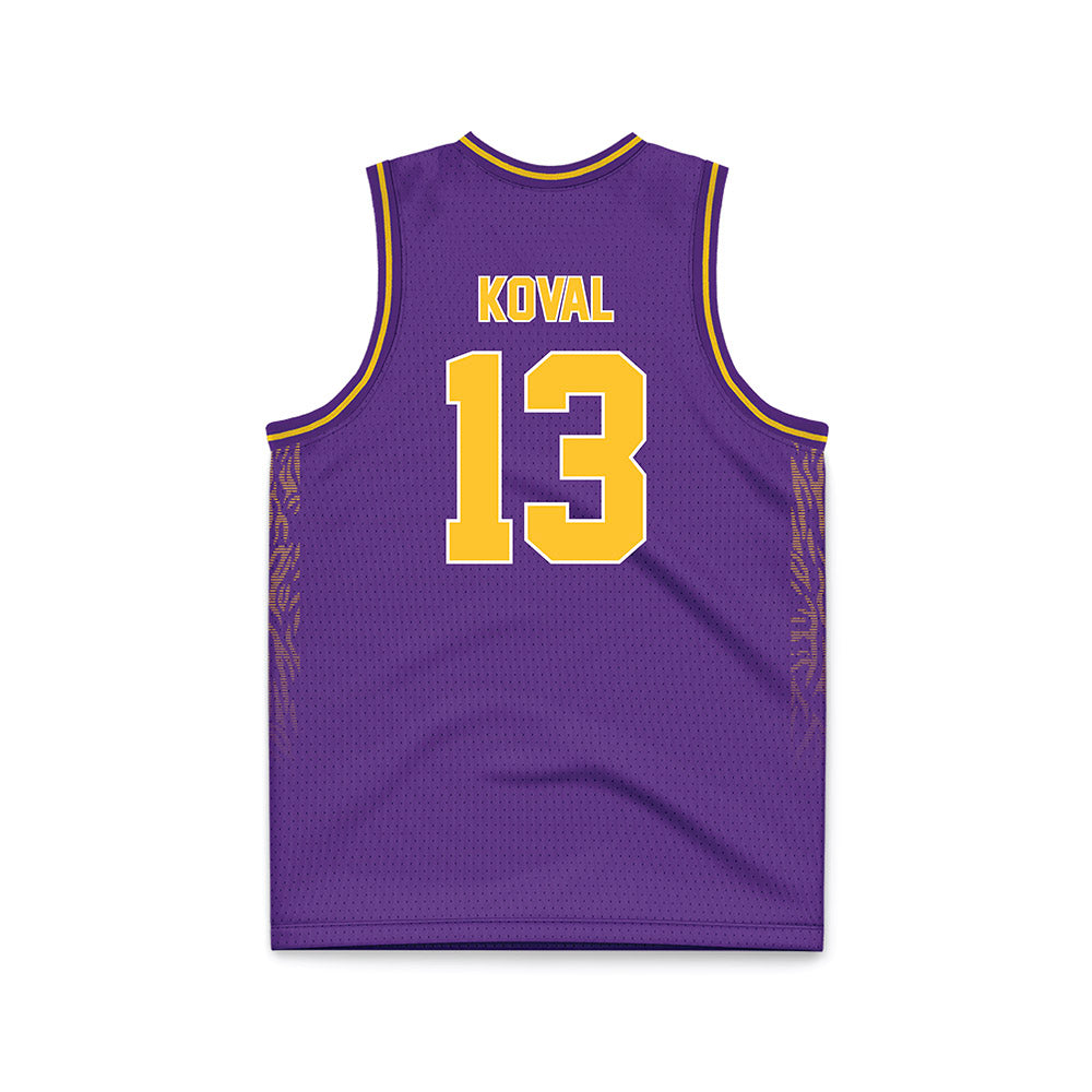 LSU - NCAA Women's Basketball : Kate Koval - Purple Basketball Jersey-1