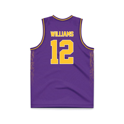 LSU - NCAA Women's Basketball : Mikaylah Williams - Purple Basketball Jersey-1