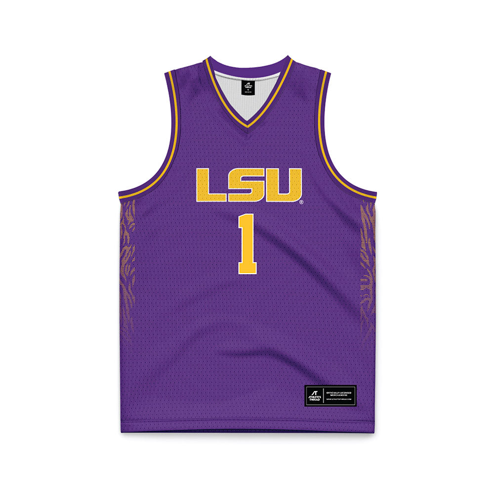 LSU - NCAA Women's Basketball : Amiya Joyner - Purple Basketball Jersey-0