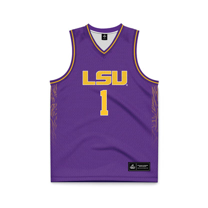 LSU - NCAA Women's Basketball : Amiya Joyner - Purple Basketball Jersey-0