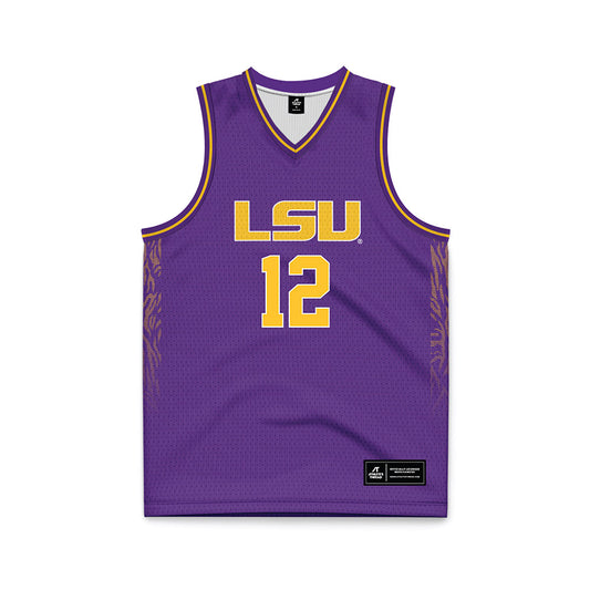 LSU - NCAA Women's Basketball : Mikaylah Williams - Purple Basketball Jersey-0