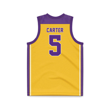 LSU - NCAA Men's Basketball : Cam Carter - Gold Basketball Jersey