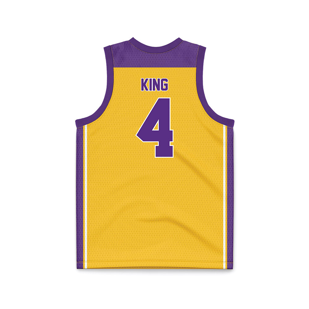 LSU - NCAA Men's Basketball : Rashad King - Gold Basketball Jersey-1