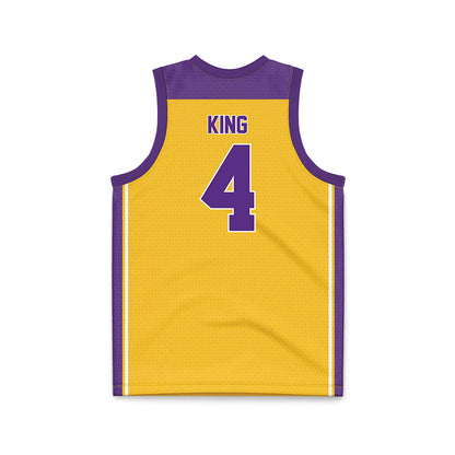 LSU - NCAA Men's Basketball : Rashad King - Gold Basketball Jersey-1