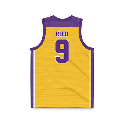 LSU - NCAA Men's Basketball : Jalen Reed - Gold Basketball Jersey-1