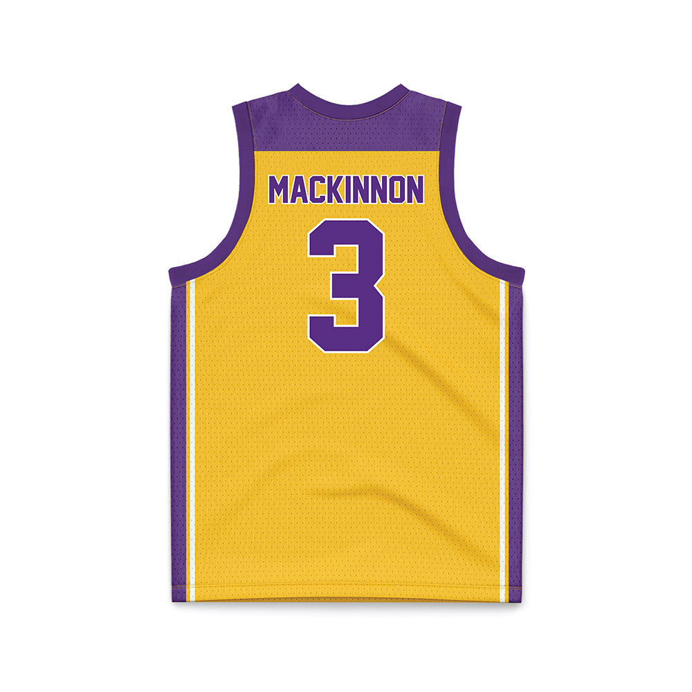 LSU - NCAA Men's Basketball : Max Mackinnon - Gold Basketball Jersey-1