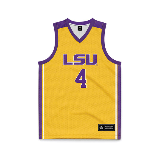 LSU - NCAA Men's Basketball : Rashad King - Gold Basketball Jersey-0