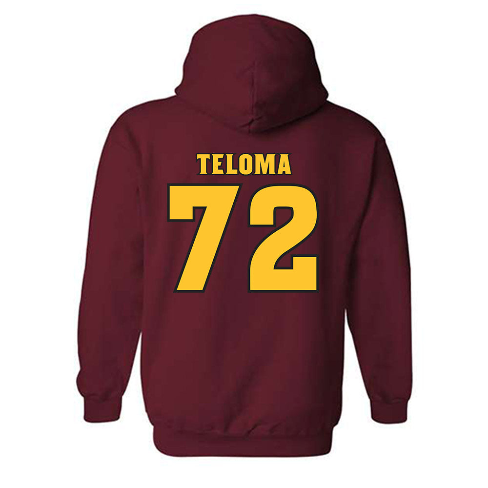 Arizona State - NCAA Football : Doughless Teloma - Replica Shersey Hooded Sweatshirt-1