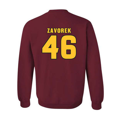 Arizona State - NCAA Baseball : Beckett Zavorek - Replica Shersey Crewneck Sweatshirt-1