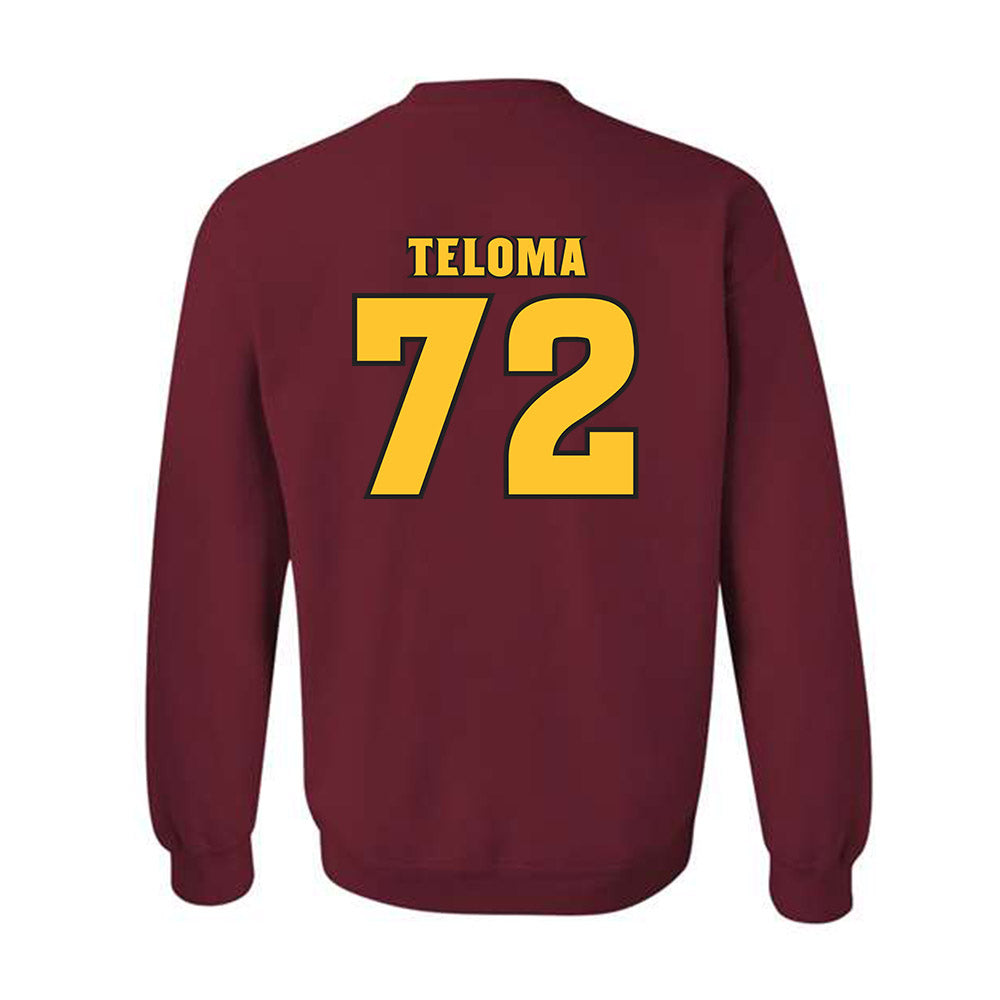 Arizona State - NCAA Football : Doughless Teloma - Replica Shersey Crewneck Sweatshirt-1