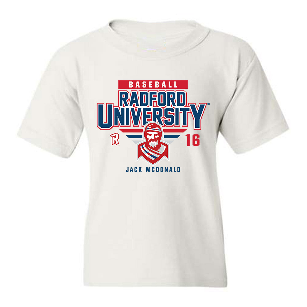 Radford - NCAA Baseball : Jack McDonald - Classic Fashion Shersey Youth T-Shirt