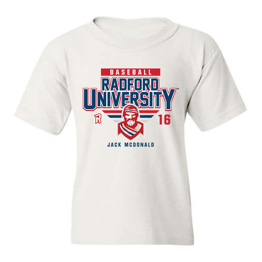 Radford - NCAA Baseball : Jack McDonald - Classic Fashion Shersey Youth T-Shirt