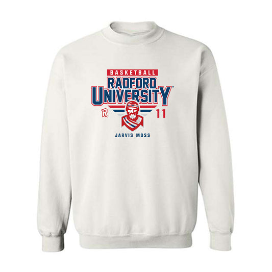 Radford - NCAA Men's Basketball : Jarvis Moss - Classic Fashion Shersey Crewneck Sweatshirt