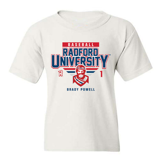 Radford - NCAA Baseball : Brady Powell - Classic Fashion Shersey Youth T-Shirt-0