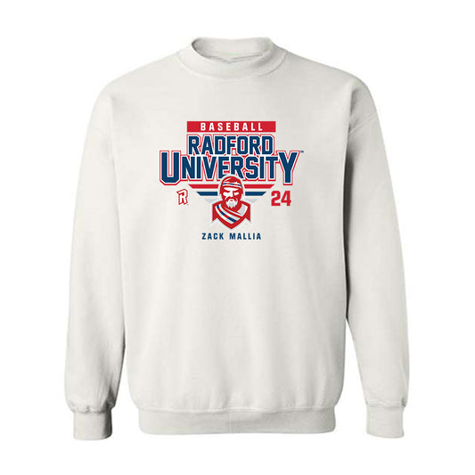 Radford - NCAA Baseball : Zack Mallia - Classic Fashion Shersey Crewneck Sweatshirt