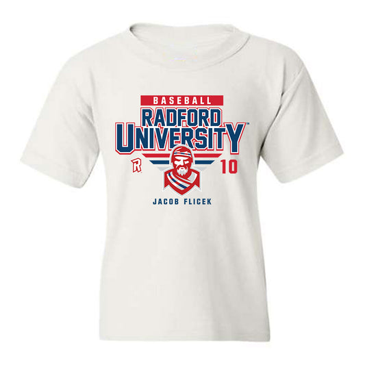 Radford - NCAA Baseball : Jacob Flicek - Classic Fashion Shersey Youth T-Shirt