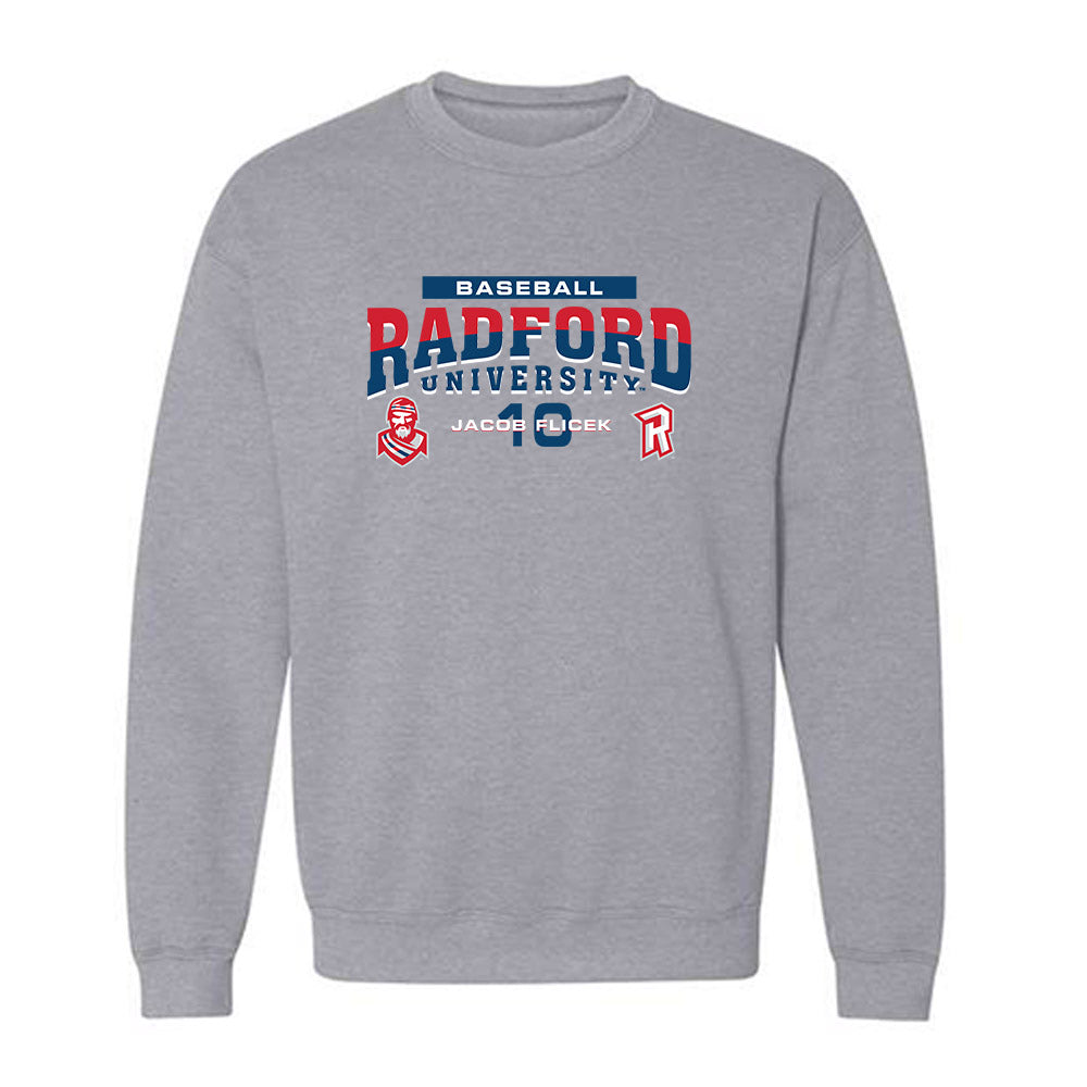 Radford - NCAA Baseball : Jacob Flicek - Classic Fashion Shersey Crewneck Sweatshirt