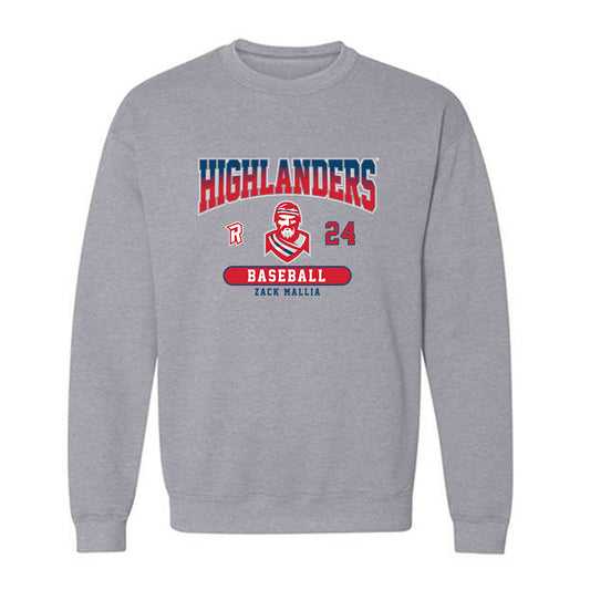 Radford - NCAA Baseball : Zack Mallia - Classic Fashion Shersey Crewneck Sweatshirt