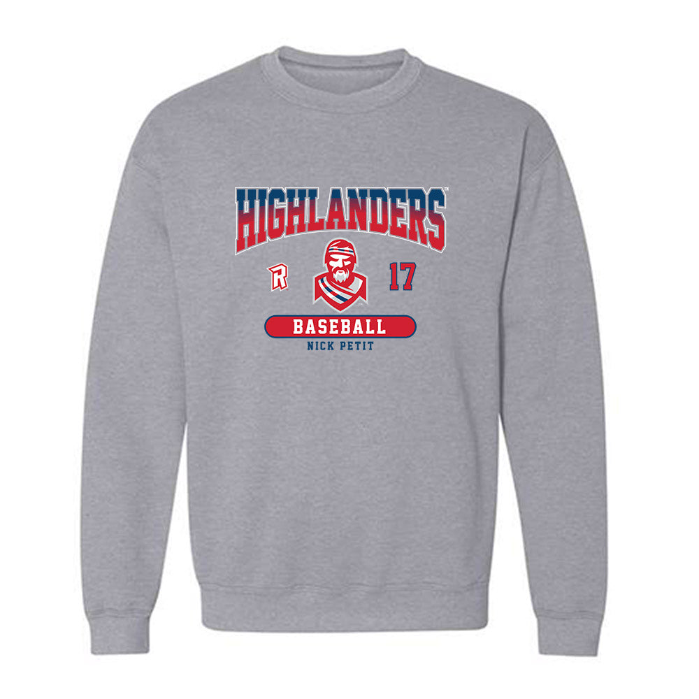 Radford - NCAA Baseball : Nick Petit - Classic Fashion Shersey Crewneck Sweatshirt