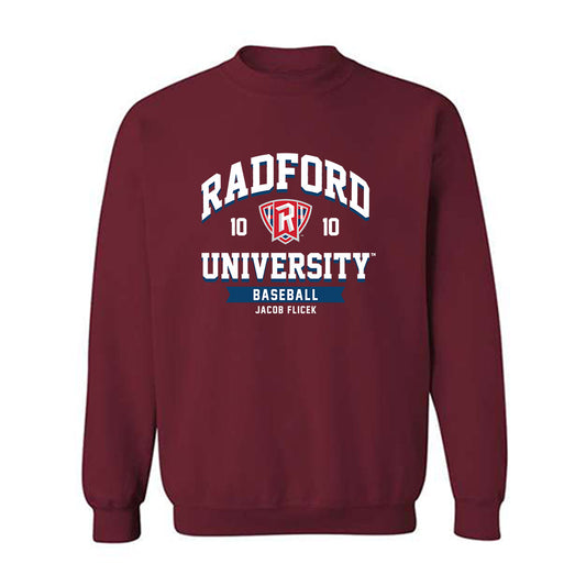 Radford - NCAA Baseball : Jacob Flicek - Classic Fashion Shersey Crewneck Sweatshirt