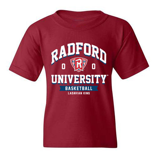 Radford - NCAA Men's Basketball : LaDavian King - Classic Fashion Shersey Youth T-Shirt-0
