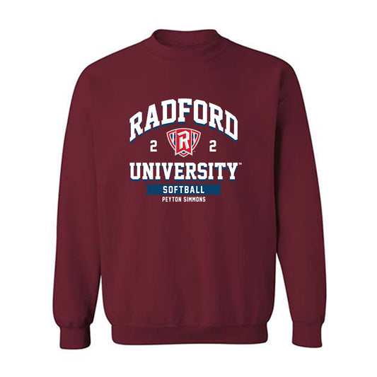 Radford - NCAA Softball : Peyton Simmons - Classic Fashion Shersey Crewneck Sweatshirt-0