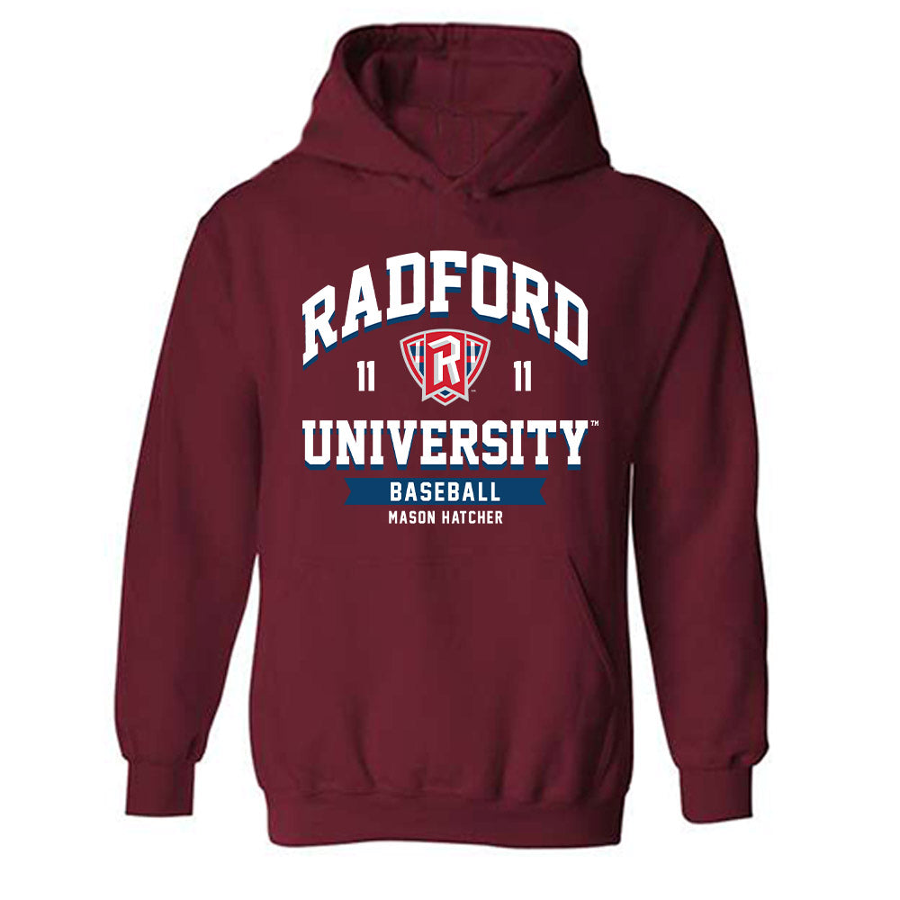 Radford - NCAA Baseball : Mason Hatcher - Classic Fashion Shersey Hooded Sweatshirt