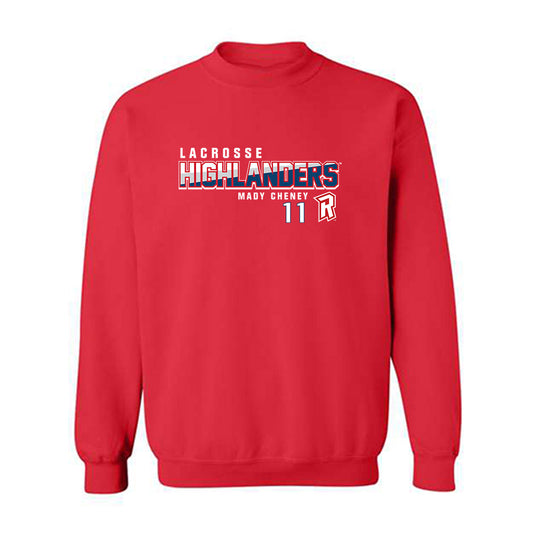 Radford - NCAA Women's Lacrosse : Mady Cheney - Classic Fashion Shersey Crewneck Sweatshirt-0