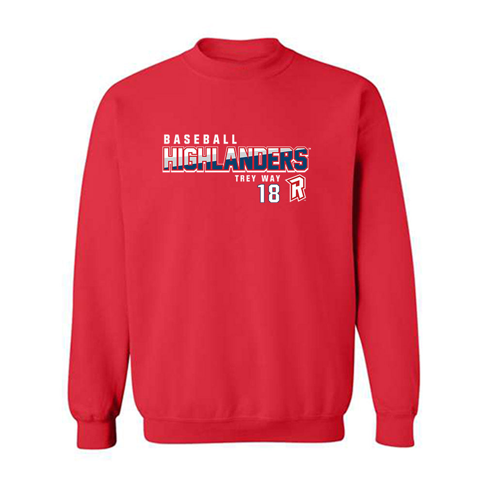 Radford - NCAA Baseball : Trey Way - Classic Fashion Shersey Crewneck Sweatshirt-0