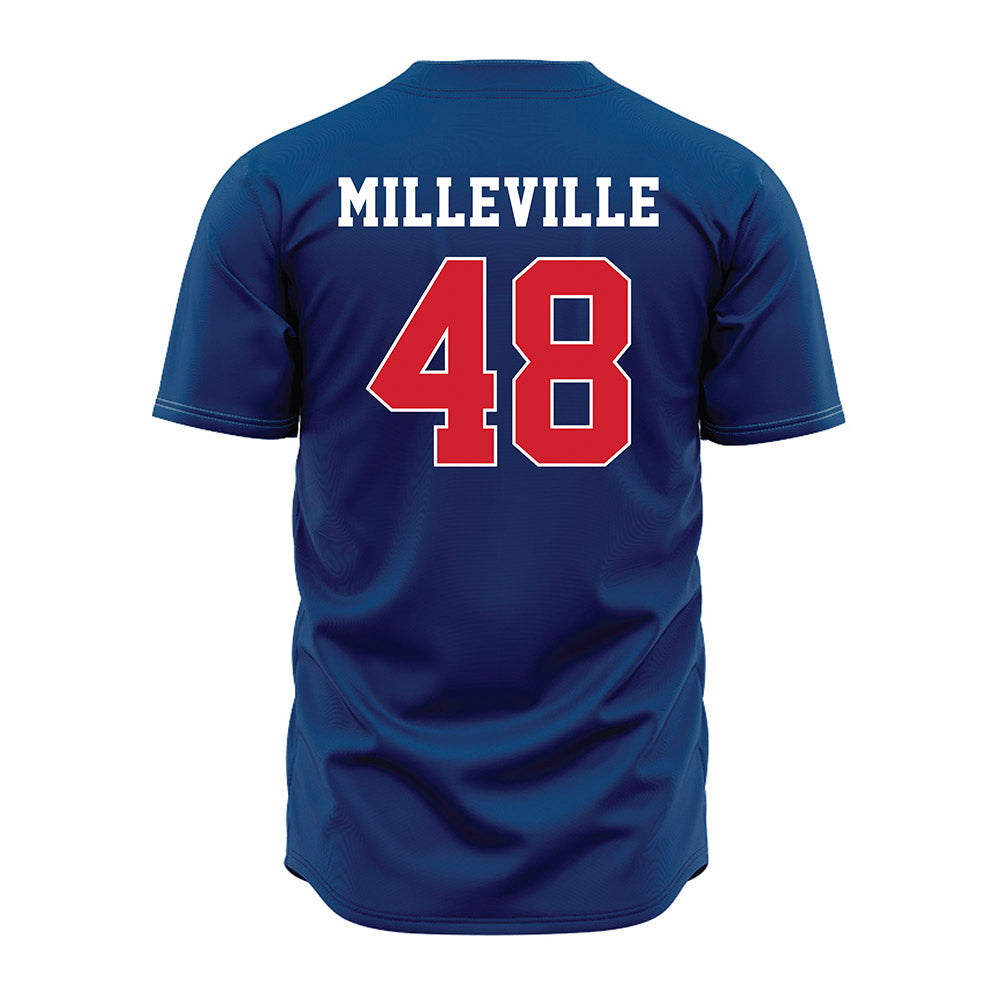 - NCAA Baseball : Joshua Milleville - Blue Jersey-1