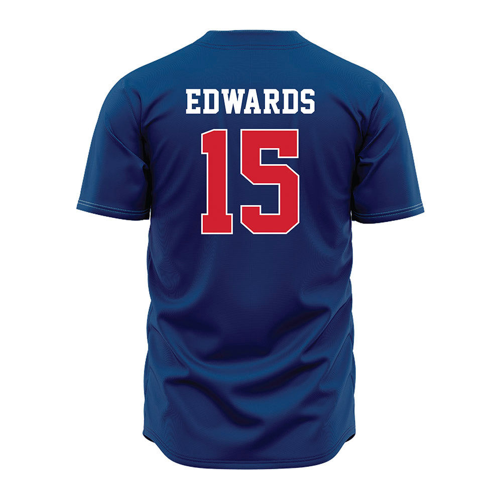 Radford - NCAA Baseball : Lucas Edwards - Blue Jersey-1