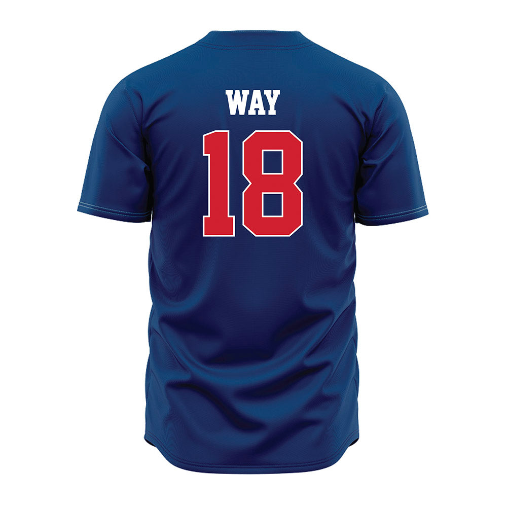 Radford - NCAA Baseball : Trey Way - Blue Jersey-1
