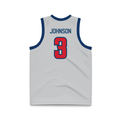 Radford - NCAA Men's Basketball : Jaylon Johnson - Grey Basketball Jersey-1