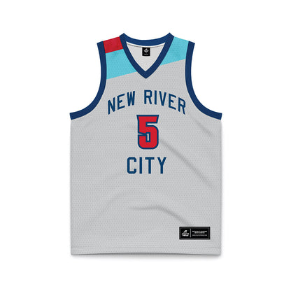 Radford - NCAA Men's Basketball : josiah harris - Grey Basketball Jersey