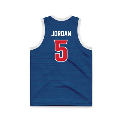 Radford - NCAA Men's Basketball : Mari Jordan - Navy Basketball Jersey-1