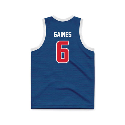 Radford - NCAA Men's Basketball : Isaiah Gaines - Navy Basketball Jersey-1