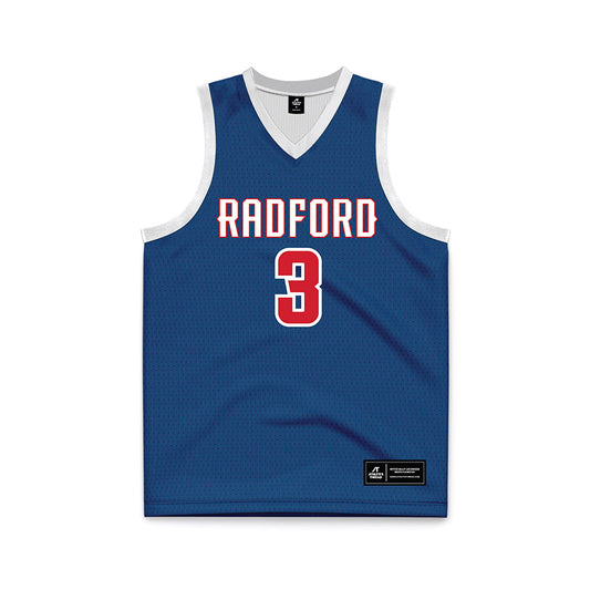 Radford - NCAA Men's Basketball : Jaylon Johnson - Navy Basketball Jersey-0