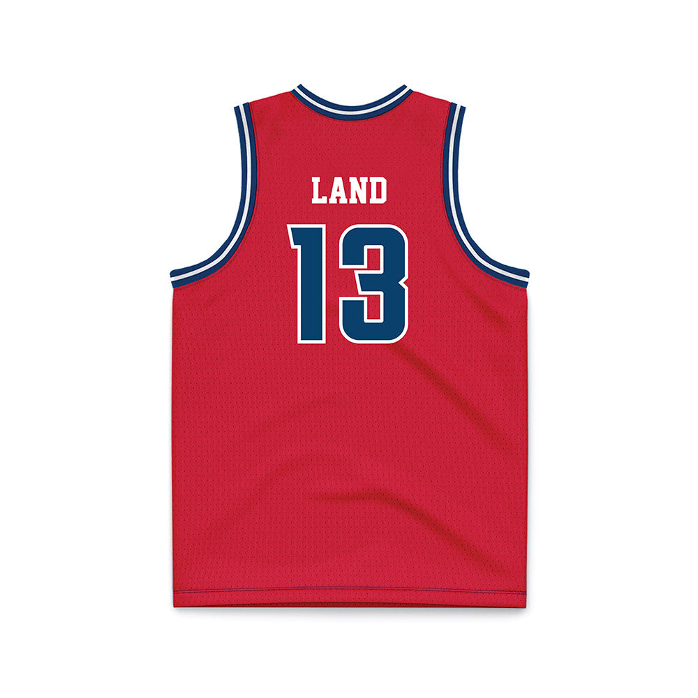 Radford - NCAA Men's Basketball : Bradley Land - Red Basketball Jersey-1
