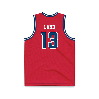 Radford - NCAA Men's Basketball : Bradley Land - Red Basketball Jersey-1