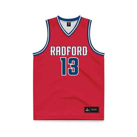 Radford - NCAA Men's Basketball : Bradley Land - Red Basketball Jersey-0