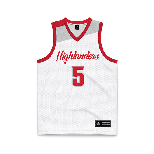 Radford - NCAA Men's Basketball : josiah harris - White Basketball Jersey