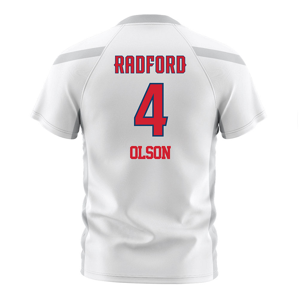 Radford - NCAA Women's Soccer : Paige Olson - White Soccer Jersey-1