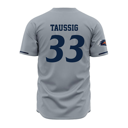 UTSA - NCAA Baseball : James Taussig - Baseball Jersey Grey