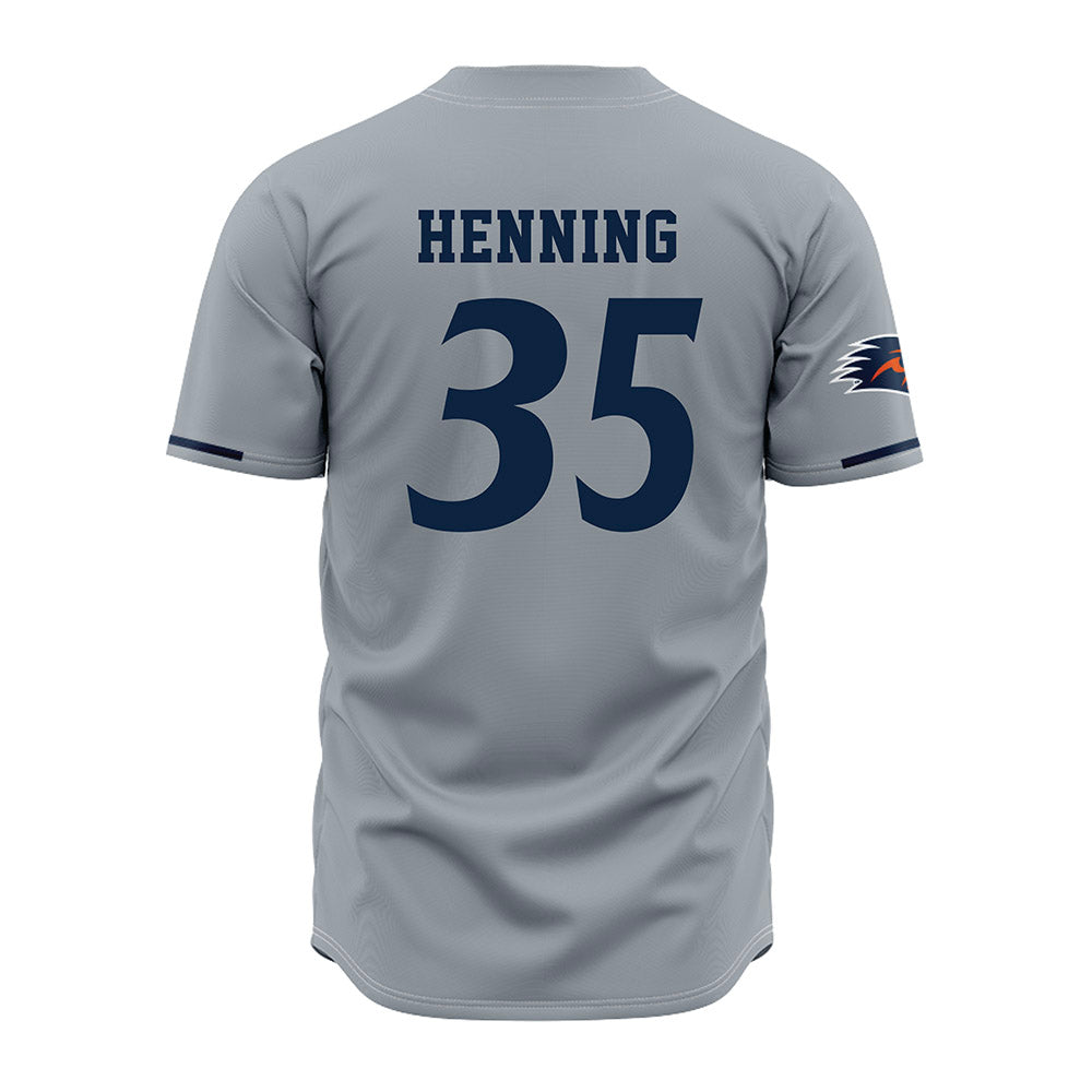 UTSA - NCAA Baseball : Mark Henning - Baseball Jersey Grey