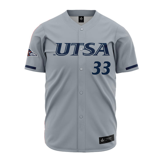 UTSA - NCAA Baseball : James Taussig - Baseball Jersey Grey